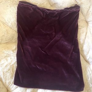 Ralph Lauren Dark Purple Strapless Velvet Top
